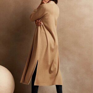 Banana Republic Camel Brown Duster Long Open Cardigan Sweater Cotton Petite XS